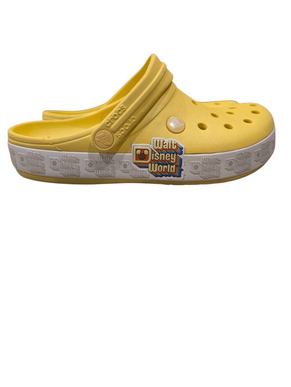 WALT DISNEY WORLD X CROCS MEN'S 6 WOMEN'S 8 BUTTER YELLOW. CLOGS UNISEX RETIRED.